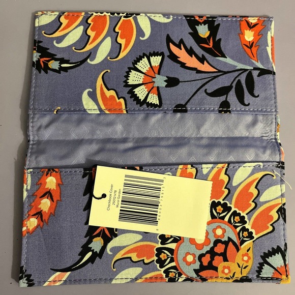 NWT Vera Bradley Checkbook Cover MURAL GARDEN 25012-V78 Flowers PURPLE NEW - Picture 4 of 4